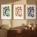 Set of 3 Abstract Brushstroke Art Prints – Modern Minimalist Wall Décor
