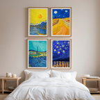 Van Gogh Inspirations – Set of 4 Post-Impressionist Prints - Hakyarts