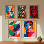 Picasso & Matisse Bold Abstract Collection – Dining Room Set of 5 - Hakyarts