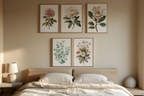 Timeless Blooms – 5-Piece Vintage Floral Wall Art Set - Hakyarts