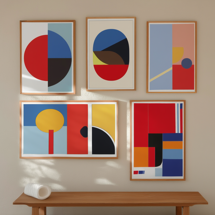 Bauhaus Balance – Set of 4 Art Prints - Hakyarts