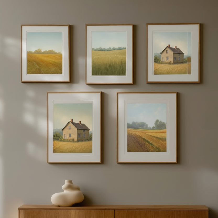 French Country Cottagecore – Living Room Gallery Wall Set of 5 - Hakyarts