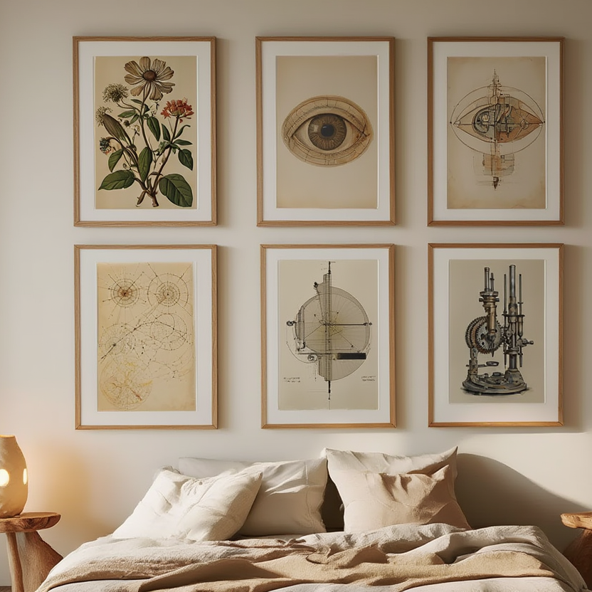 Curiosity & Discovery – Vintage Science Office Set of 5 Prints - Hakyarts