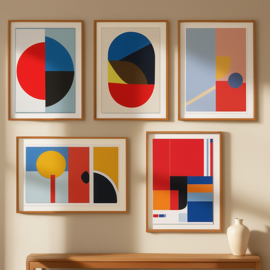 Bauhaus Balance – Set of 4 Art Prints - Hakyarts