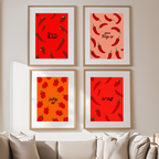 Red Spicy Peppers – Set of 4 Prints