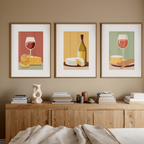 Wine & Cheese Bundle – 3-Piece Art Set - Hakyarts