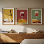 Wine & Cheese Bundle – 3-Piece Art Set - Hakyarts