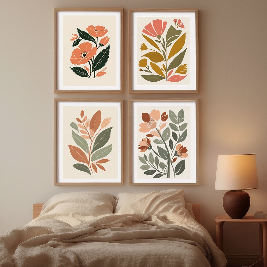 Earthy Boho Botanical –  4 Prints