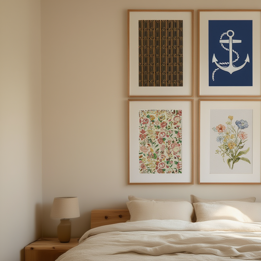 Vintage Charm – 4-Piece Wall Art Set - Hakyarts