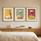 Wine & Cheese Bundle – 3-Piece Art Set - Hakyarts