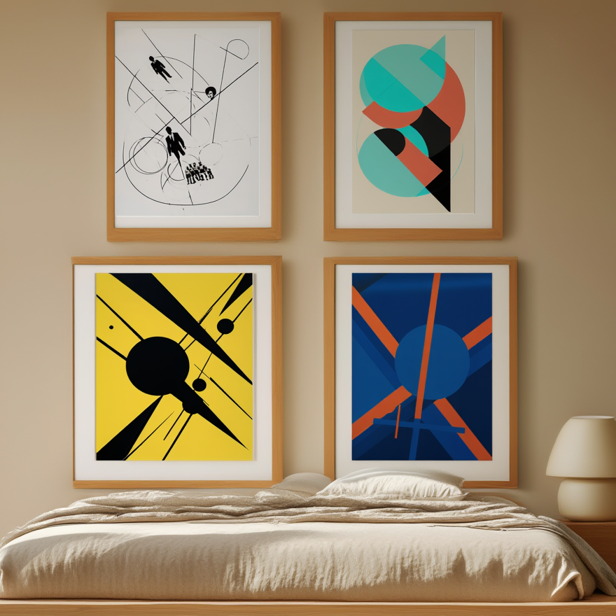 László Moholy-Nagy – 4 Modernist Prints | Abstract Geometric Art Collection
