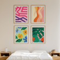 Vibrant Energy – Set of 4 Abstract Art Prints - Hakyarts