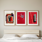 Set of 3 Dumpfes Rot, Konstruktion IV & La femme à la toilette – Modernist & Abstract Art Prints - Hakyarts