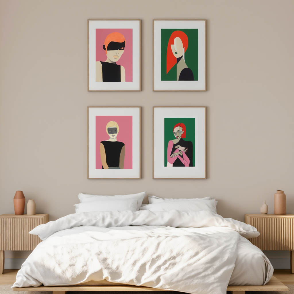 Set of 4 Figurative Female Art Prints – Modern & Minimalist Wall Art - Hakyarts