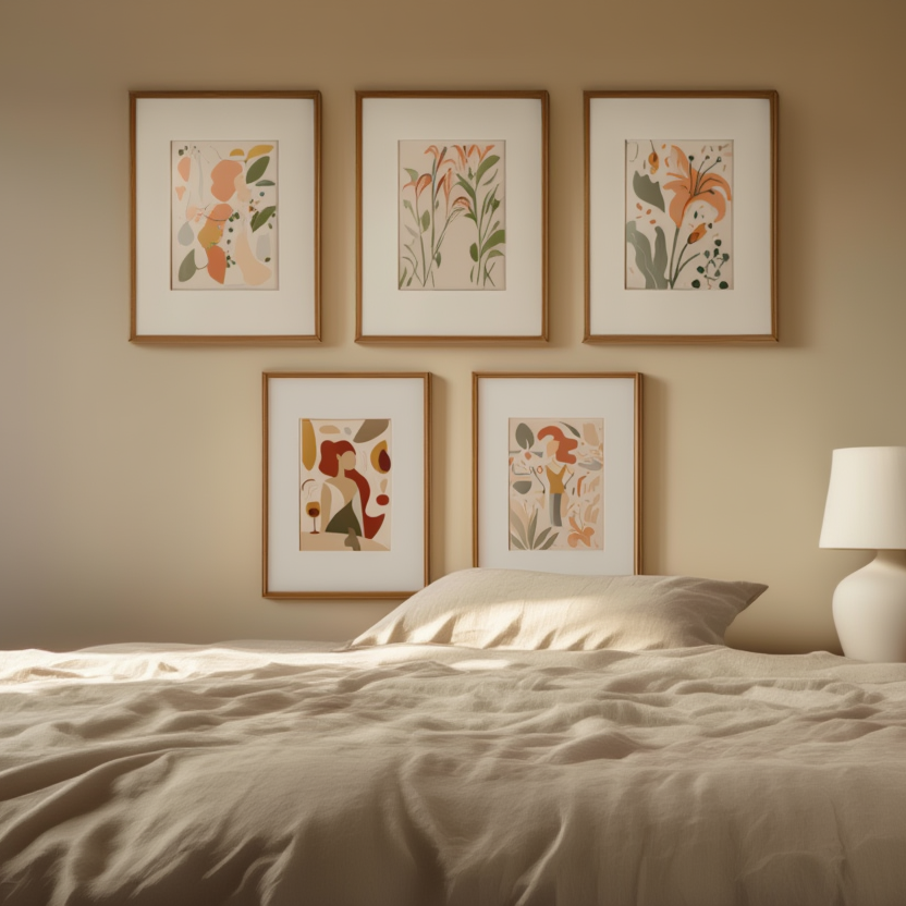 Boho Vibes – Set of 5 Abstract Art Prints - Hakyarts