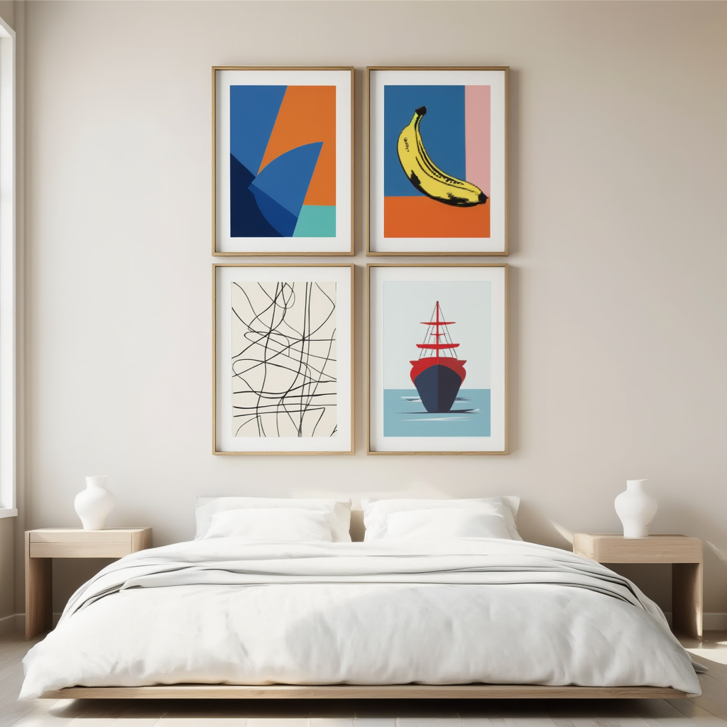 Mixed Abstract Pop Vintage Collection – Dining Room Set of 4 - Hakyarts