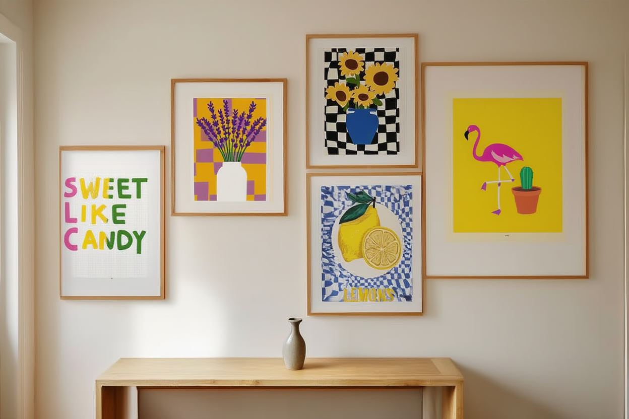 Colourful Electric Yellow – 5 Vibrant Prints for Home Décor