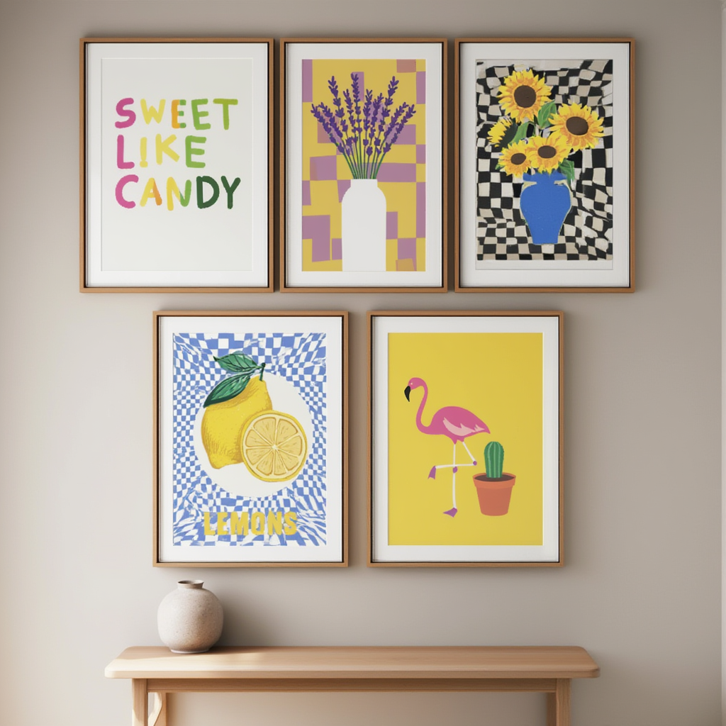 Colourful Electric Yellow – 5 Vibrant Prints for Home Décor