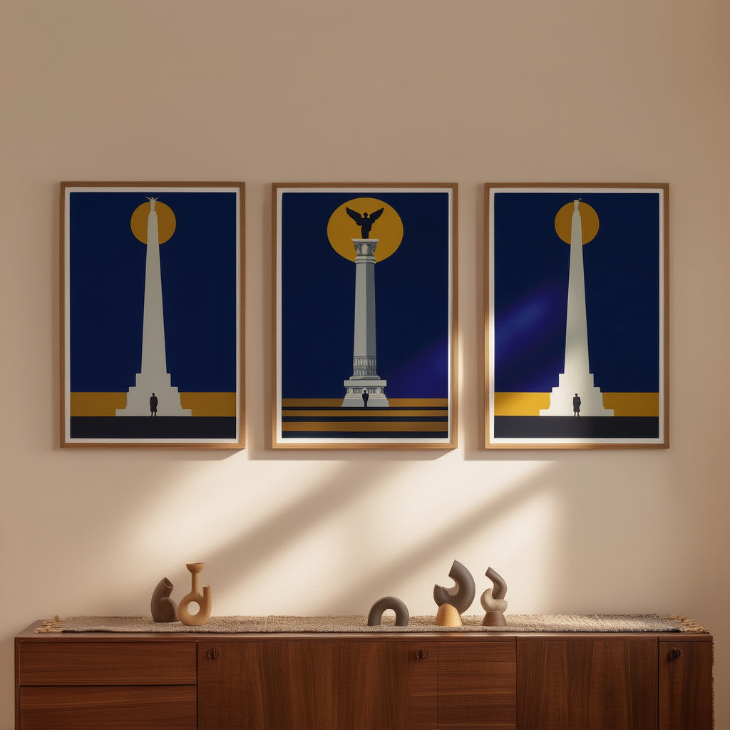 Set of 3 Art Deco Architectural Prints – Timeless Geometric Elegance