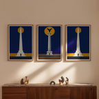 Set of 3 Art Deco Architectural Prints – Timeless Geometric Elegance