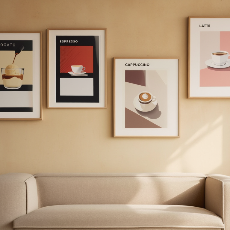 5 Espresso & Latte Coffee Posters – Minimalist Café Wall Art Prints - Hakyarts