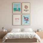 Trendy Preppy Coquette – Kitchen Wall Art Set of 4 - Hakyarts