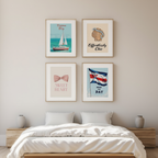 Trendy Preppy Coquette – Kitchen Wall Art Set of 4 - Hakyarts