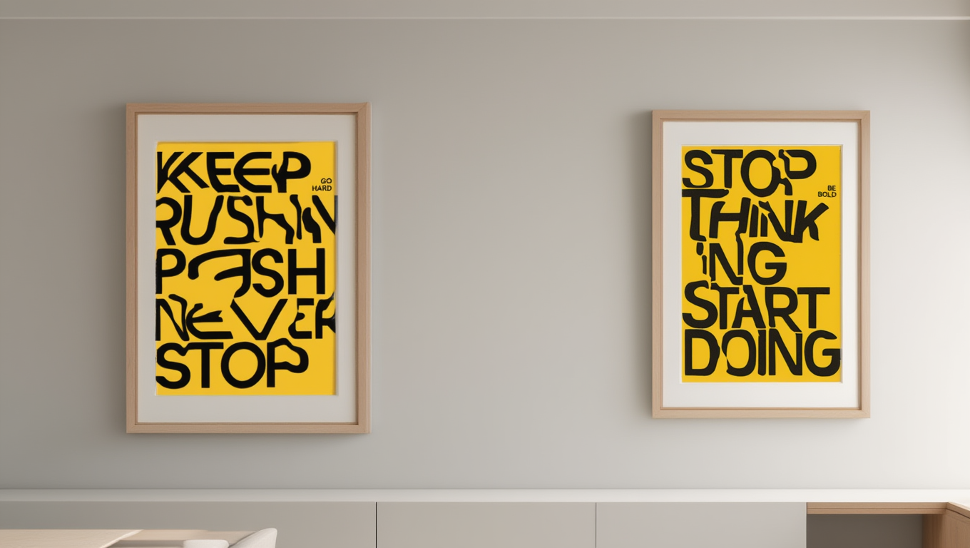 Momentum Set – Keep Pushing, Never Stop, Stop Thinking Start Doing – Street Style Motivational Poster Bundle – Modern Urban Art Prints