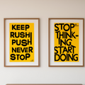 Momentum Set – Keep Pushing, Never Stop, Stop Thinking Start Doing – Street Style Motivational Poster Bundle – Modern Urban Art Prints