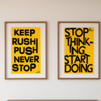 Momentum Set – Keep Pushing, Never Stop, Stop Thinking Start Doing – Street Style Motivational Poster Bundle – Modern Urban Art Prints