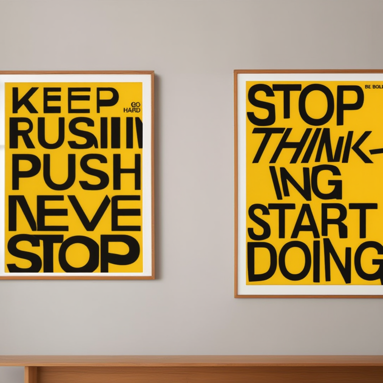 Momentum Set – Keep Pushing, Never Stop, Stop Thinking Start Doing – Street Style Motivational Poster Bundle – Modern Urban Art Prints