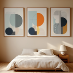 Nordic Bauhaus Mid-Century – Office Set of 3 Modern Prints - Hakyarts