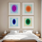 Set of 4 Round Circular Colour Shapes – Modern Minimalist Wall Art - Hakyarts