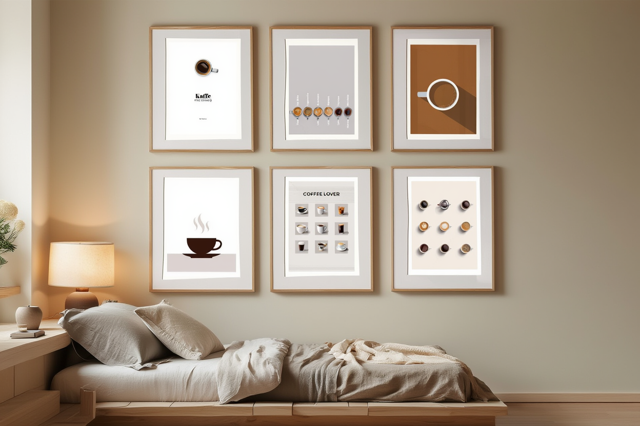 6 Coffee Posters – Minimalist Café Wall Art Prints for Espresso, Latte & More - Hakyarts