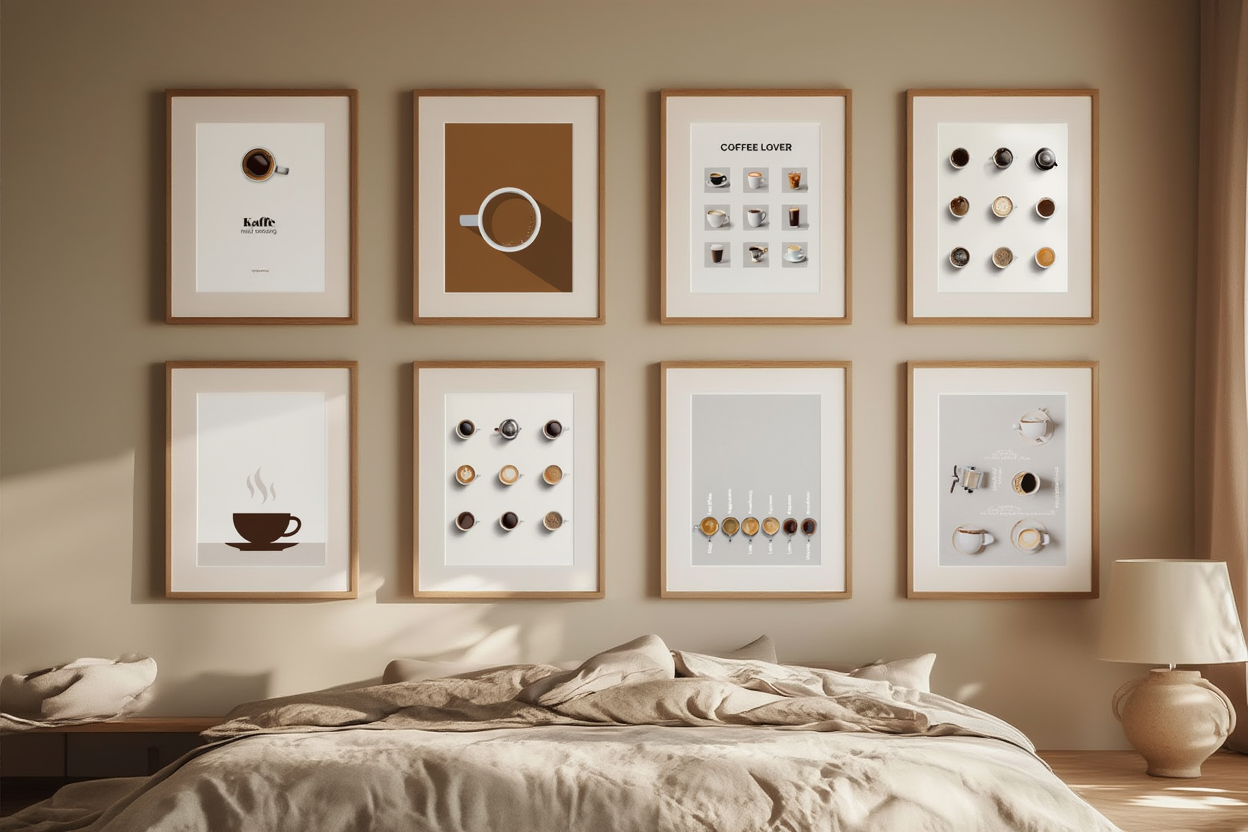 6 Coffee Posters – Minimalist Café Wall Art Prints for Espresso, Latte & More - Hakyarts