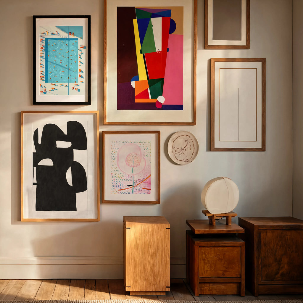 Set of 4 Modern Abstract & Minimalist Wall Art Prints – Paul Klee, Georges Valmier & Contemporary Gallery Wall Set