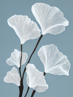 Set of 2 Wall Art Prints | Blue Ginkgo Leaves & Claude Monet Matinée sur la Seine