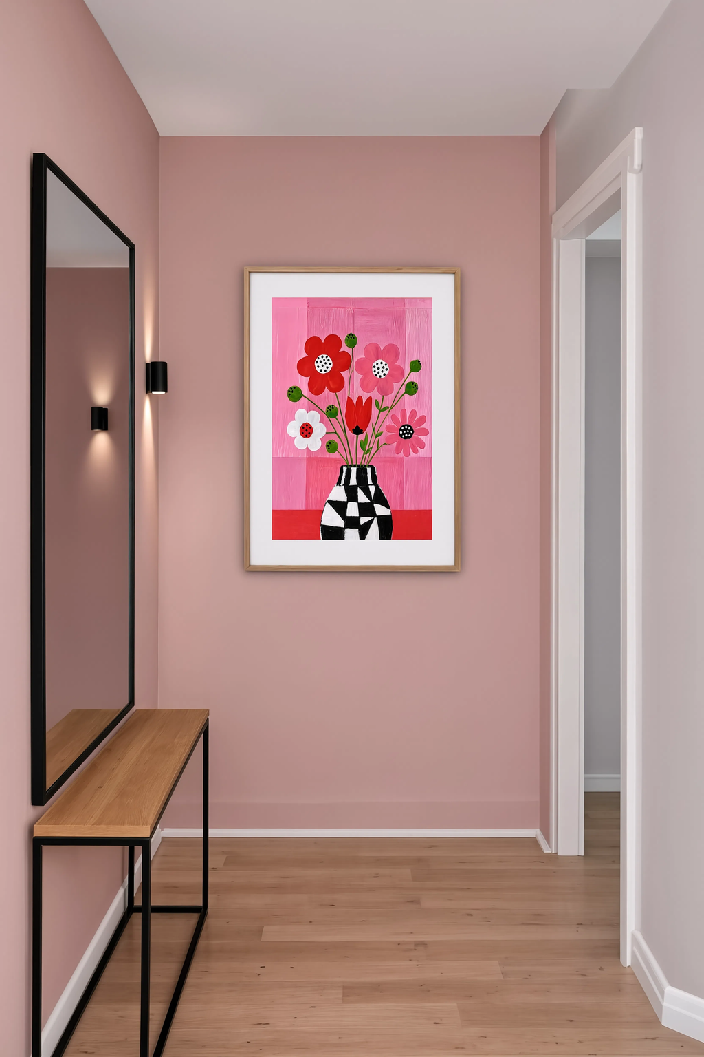 Poppies in Pink | Contemporary Floral Wall Art