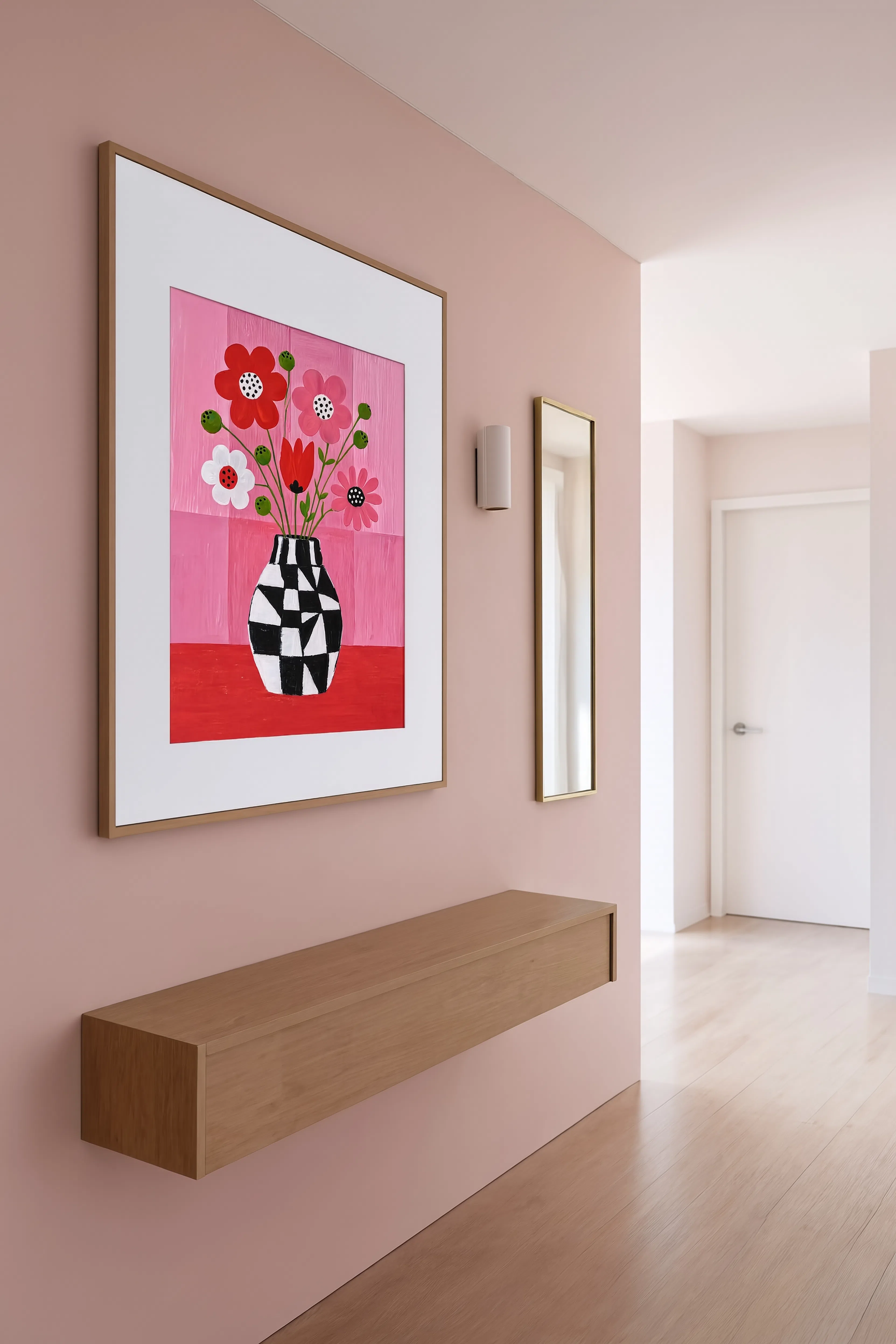 Poppies in Pink | Contemporary Floral Wall Art