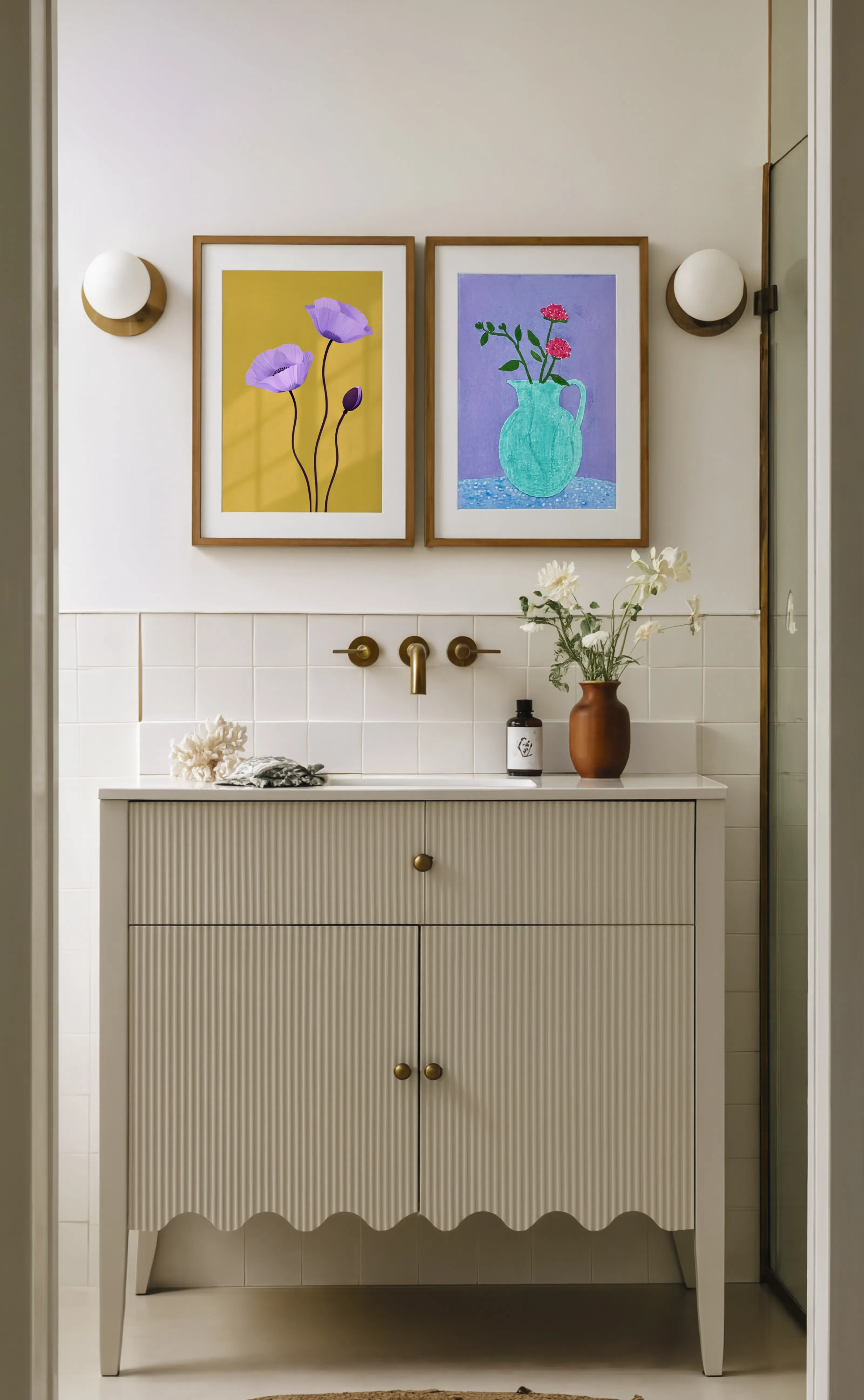 Botanical Harmony Set of 2 | Contemporary Floral Wall Art