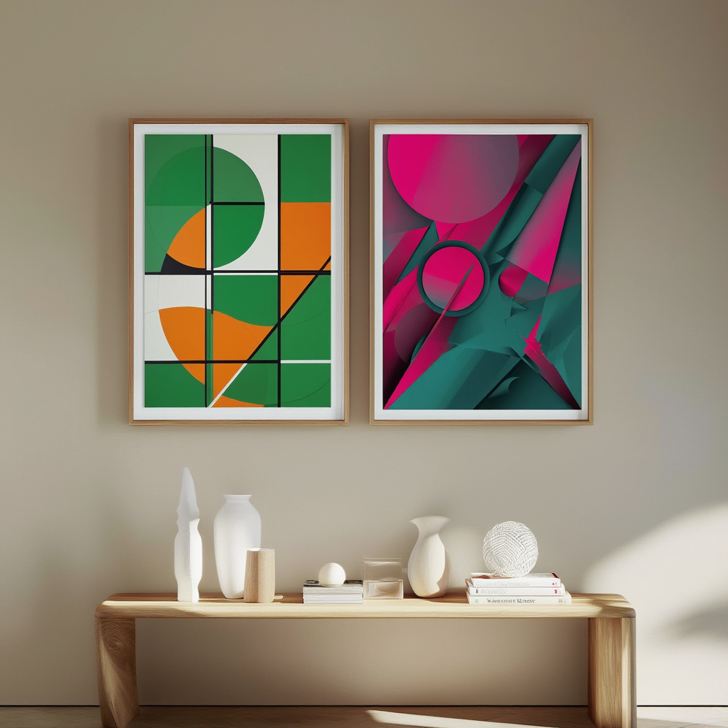 Set of 2 Geometric Prints – El Lissitzky Inspired Modern Art - Hakyarts
