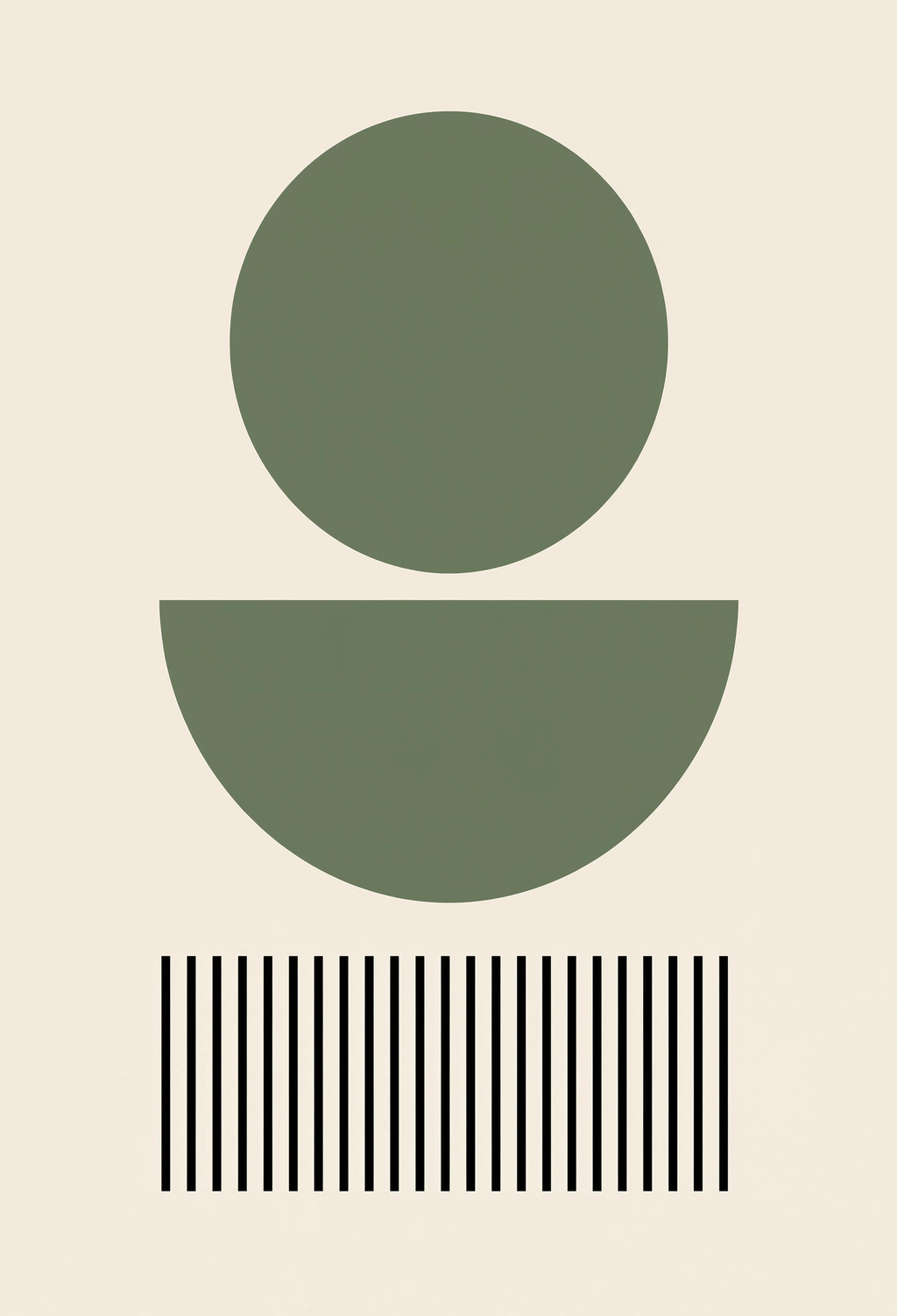 Set of 3 Green Figurative Nordic Gallery | Scandinavian Minimalist Wall Art Prints
