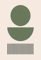 Set of 3 Green Figurative Nordic Gallery | Scandinavian Minimalist Wall Art Prints