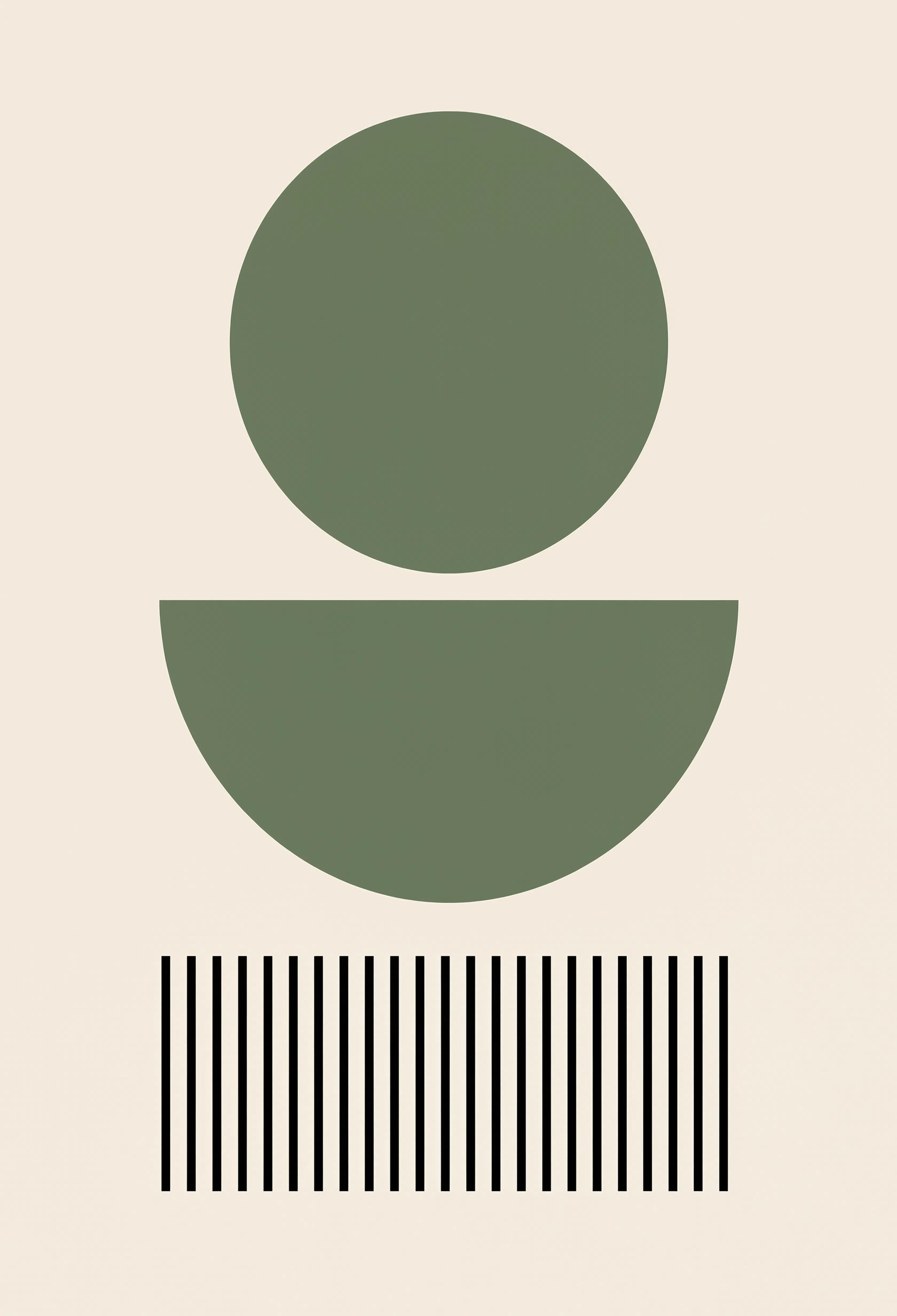 Set of 3 Green Figurative Nordic Gallery | Scandinavian Minimalist Wall Art Prints
