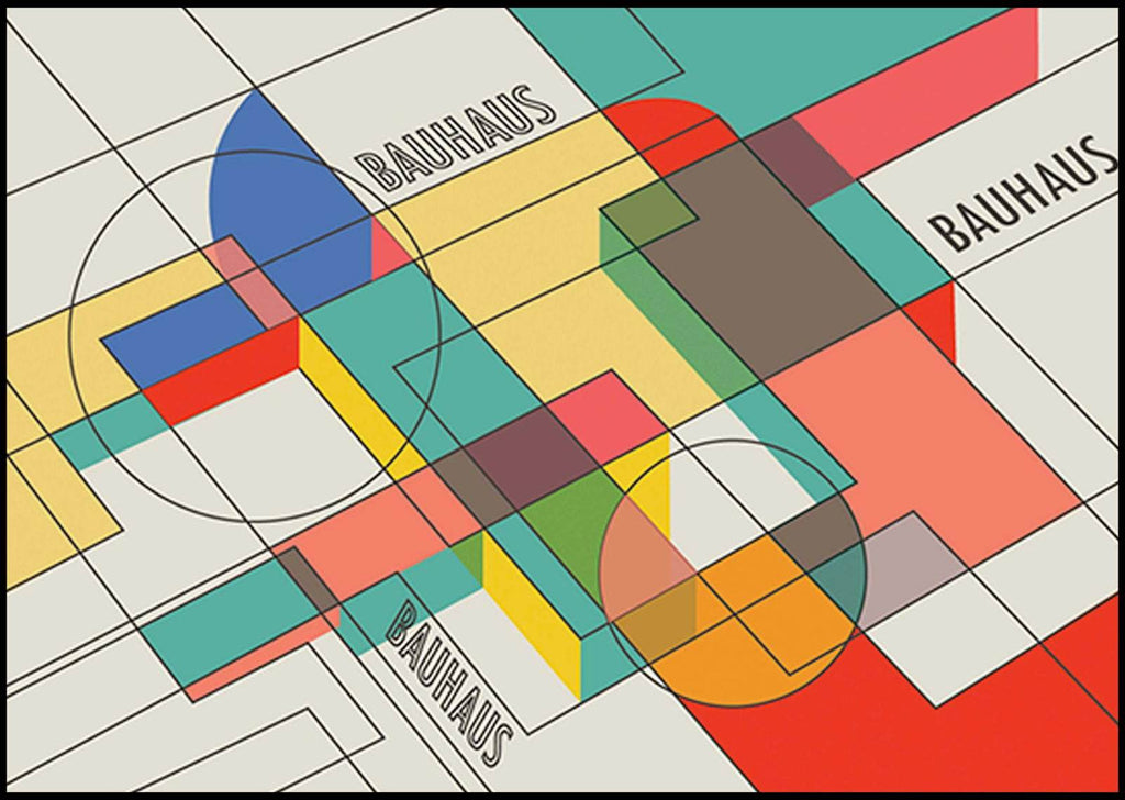 Geometric Bauhaus Design No 1 Poster - Hakyarts