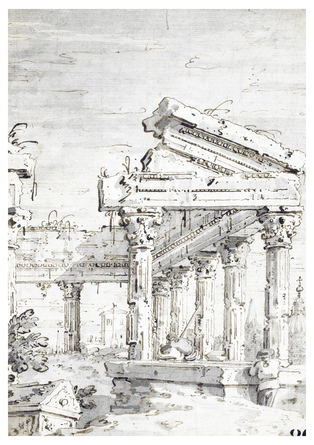 Giovanni Antonio Canal - Capriccio; A Ruined Classical Temple - Hakyarts