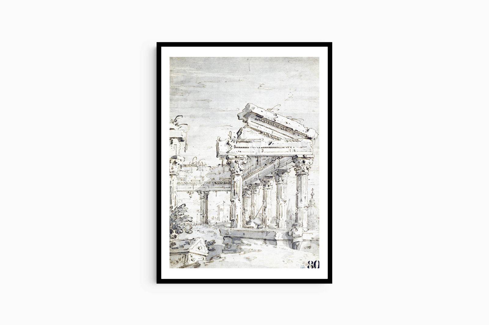 Giovanni Antonio Canal - Capriccio; A Ruined Classical Temple - Hakyarts