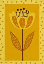 Golden Amber Flower Print | Contemporary Botanical Wall Art