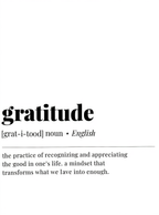 Gratitude Definition – Minimalist Wall Art Print