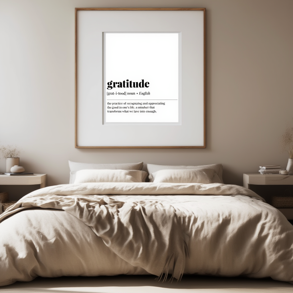 Gratitude Definition – Minimalist Wall Art Print